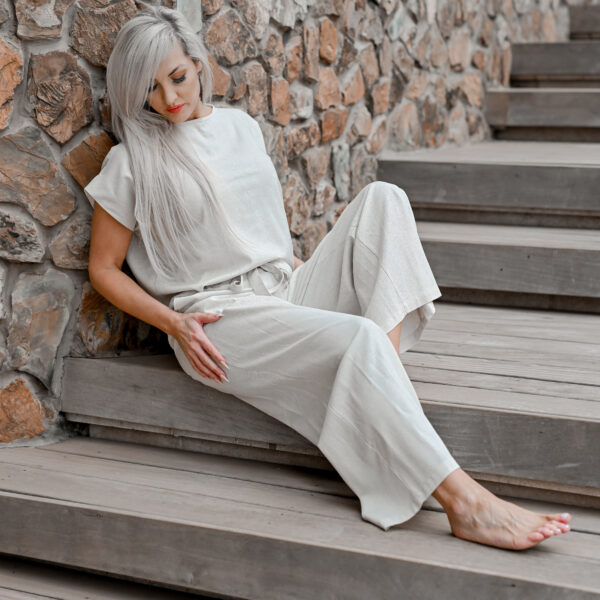 The Linen Pant in Stone